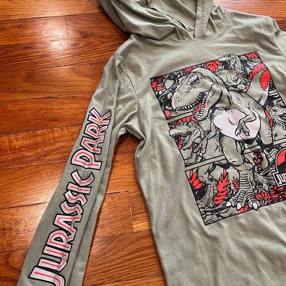 Jurassic park long sleeve hoodie with dinosaur mask - Picture 5 of 6